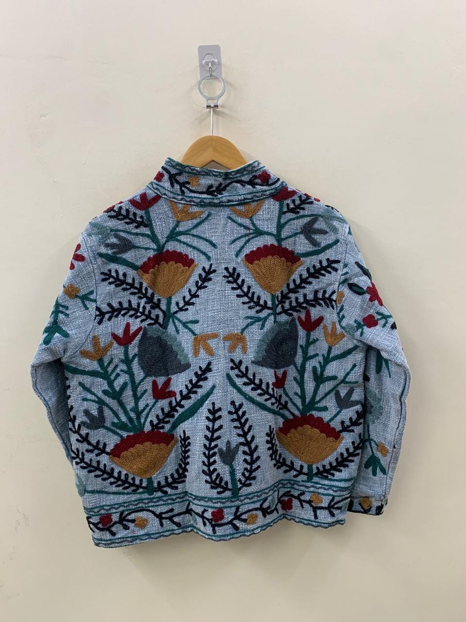 TNT Fabric Suzani Embroidered Short Jacket | Quilted Winter Coat | Boho Duster Jacket | Unisex Suzani Coat | Gift for Her