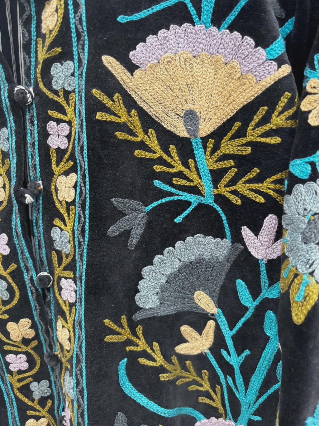 Suzani Velvet Jacket | Embroidered Short Coat | Vintage Ethnic Jacket | Winter Outerwear | Gift for Her | Winter Kimono Jacket | Winter Coat