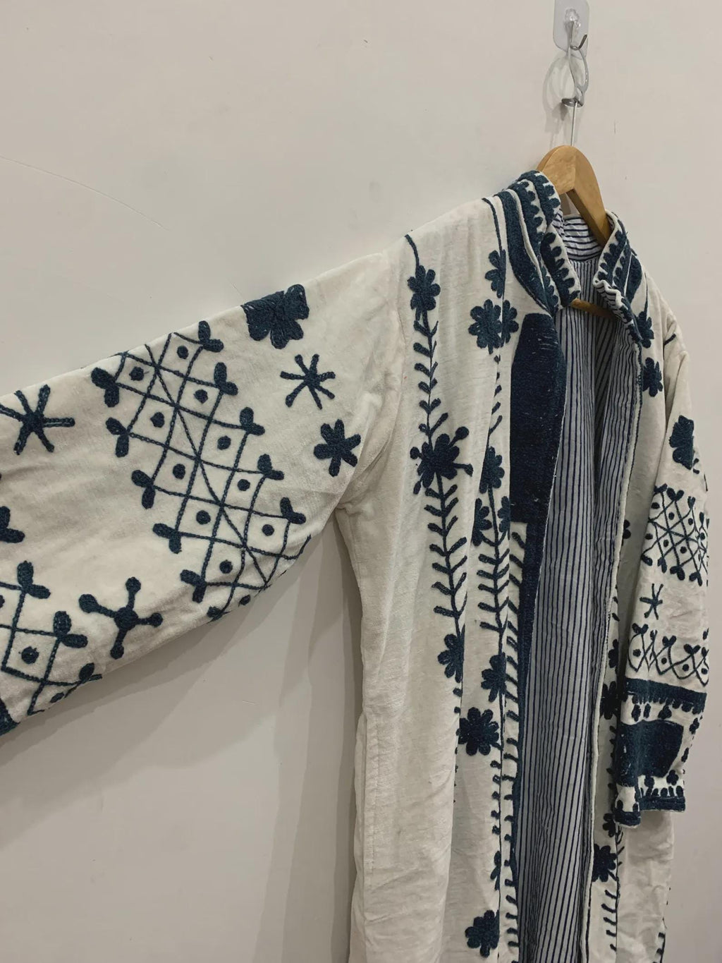 Long Suzani Kimono Jacket | Boho Embroidered Duster | Vintage Uzbek Coat | Gift For Her