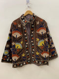 Suzani Embroidered Floral Winter Coat  |Short Velvet Jacket | Boho Festival Coat | Ethnic Outerwear | Cropped Bohemian Jacket | Gift For Her