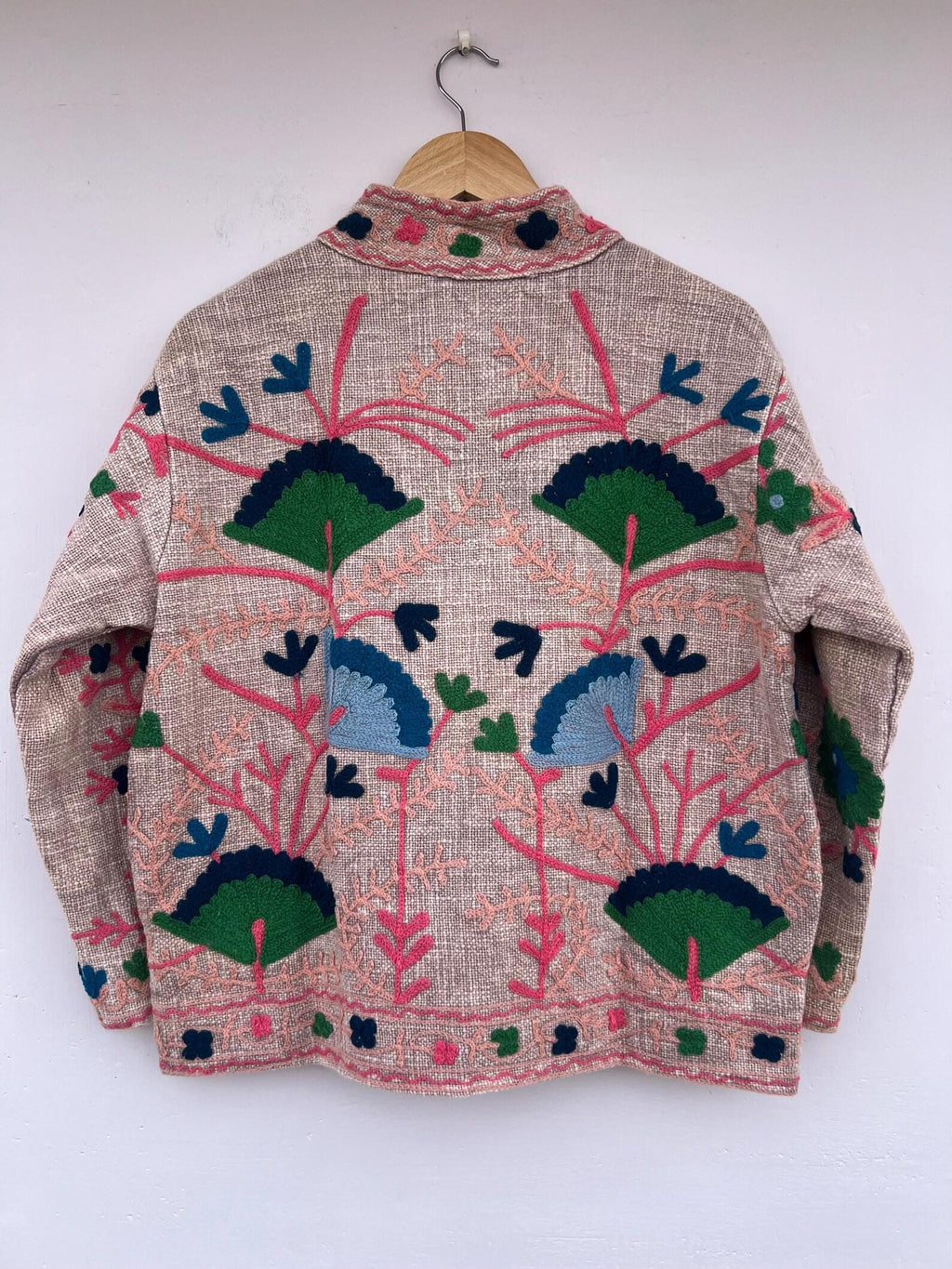 TNT Suzani Short Jacket – Embroidered Boho Jacket -Vintage Uzbek Textile - Floral Festival Coat | Bohemian Outerwear - Gift
