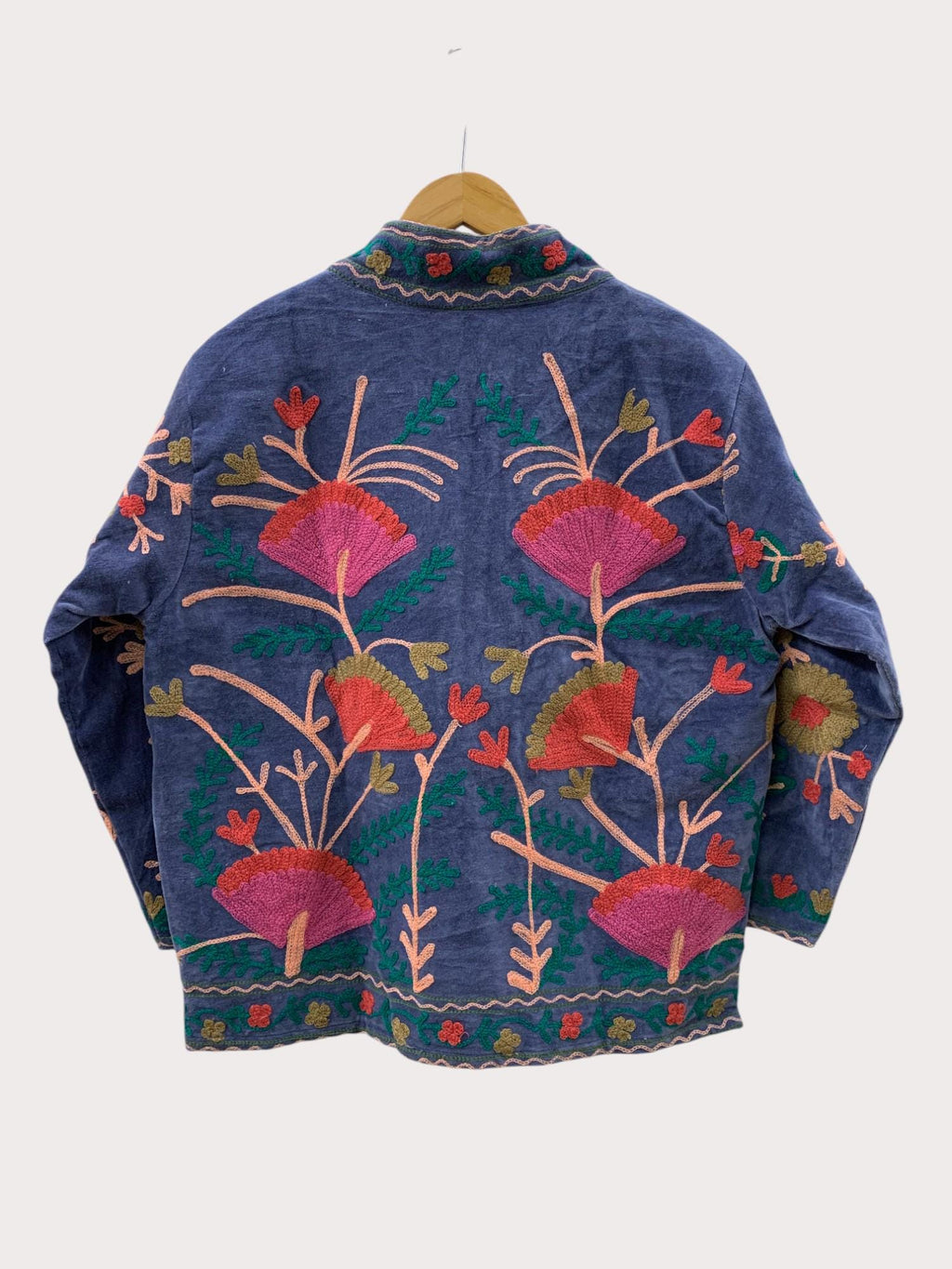 Velvet Suzani Jacket | Floral Embroidered Uzbek Handmade Coat | Boho Festival Outerwear | Vintage Bohemian Blazer | Gift for Her