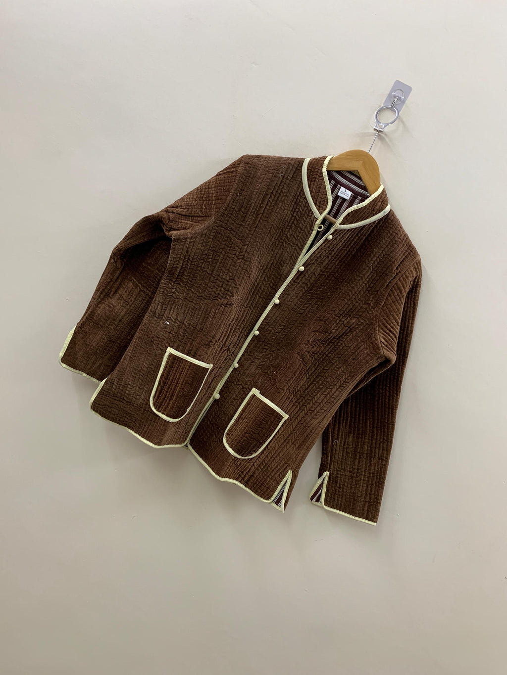 Velvet Quilted Solid Short Jacket | Velvet Coat | Buttoned Velvet Jacket | Short Quilt Boho Blazer | Winter Bomber Coat | Duster Jacket