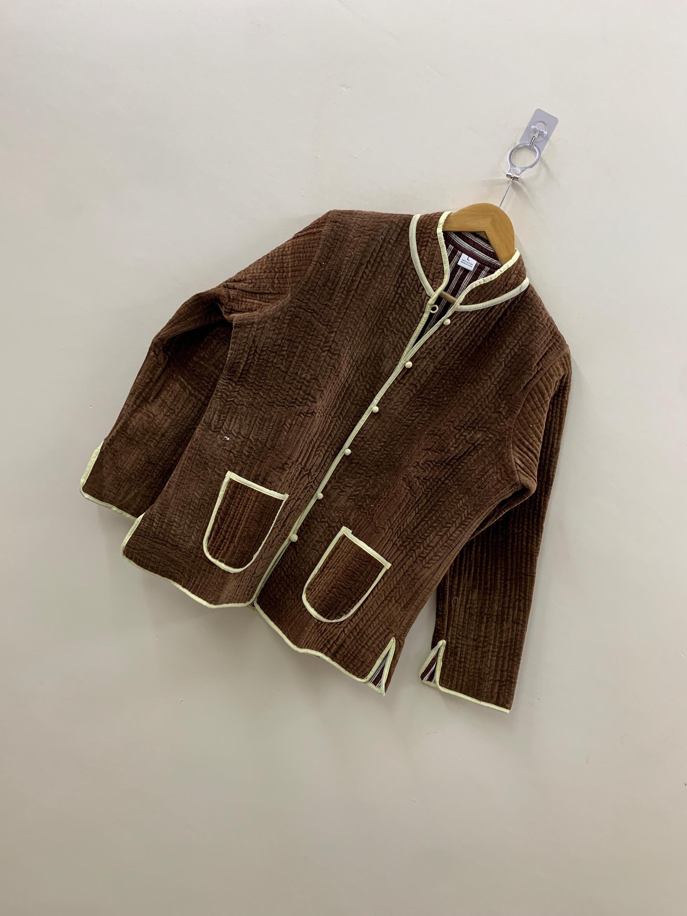 Velvet Quilted Solid Short Jacket | Velvet Coat | Buttoned Velvet Jacket | Short Quilt Boho Blazer | Winter Bomber Coat | Duster Jacket