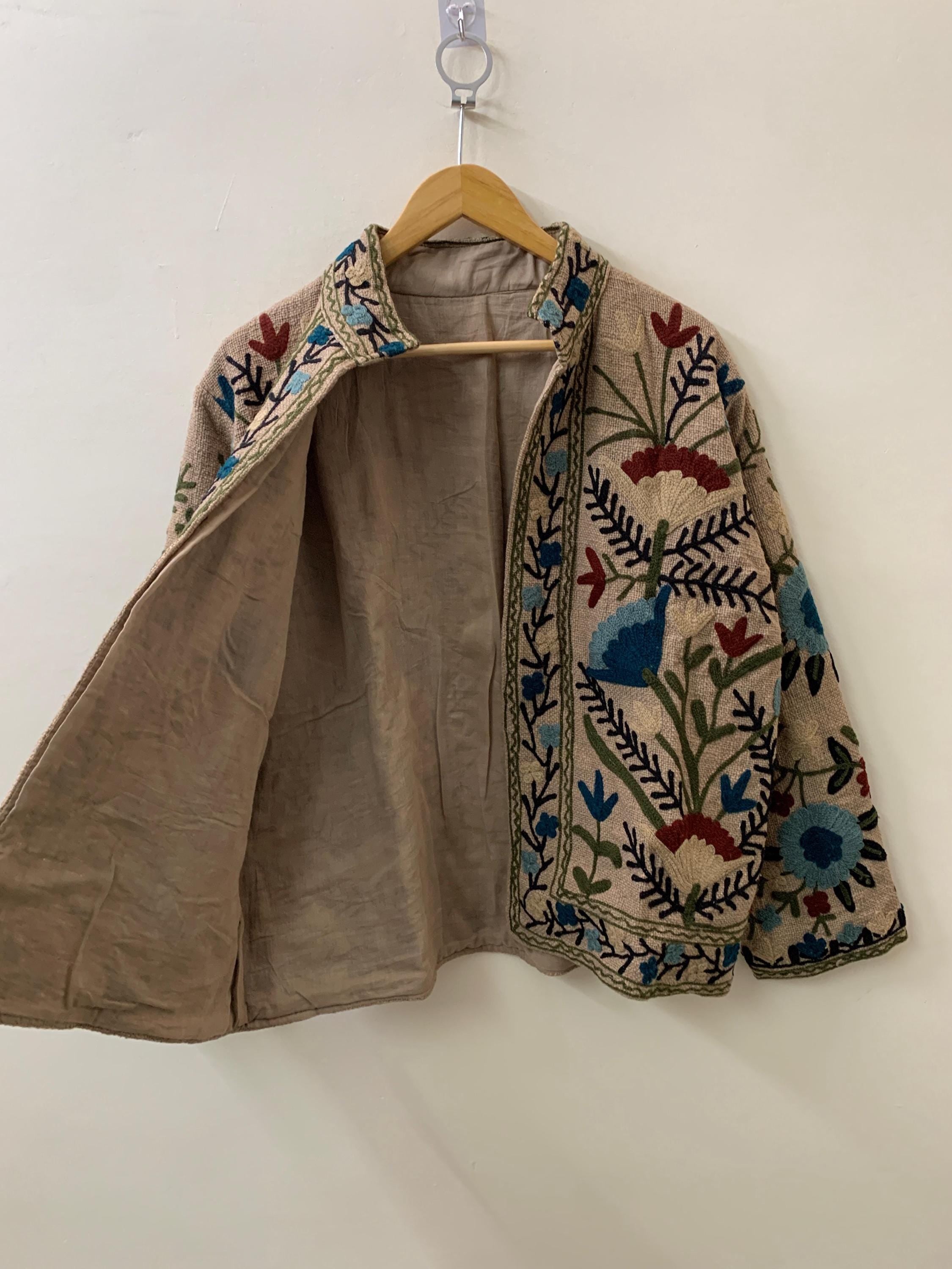 TNT Fabric Suzani Fabric Short Spring Jacket | Duster TNT Jacket | Winter Outerwear Jacket |Spring Bomber Coat| Gift For Her | TNT Coat