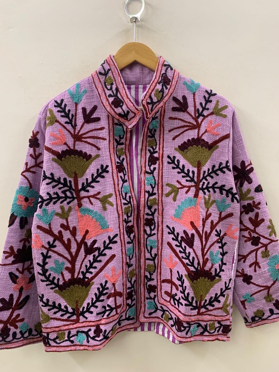 Handmade TNT Fabric Suzani Jacket | Boho Coat| Gift For Her| Suzani Embroidery Jacket | Winter Wear Coat | Women's Coat |Suzani Short Jacket