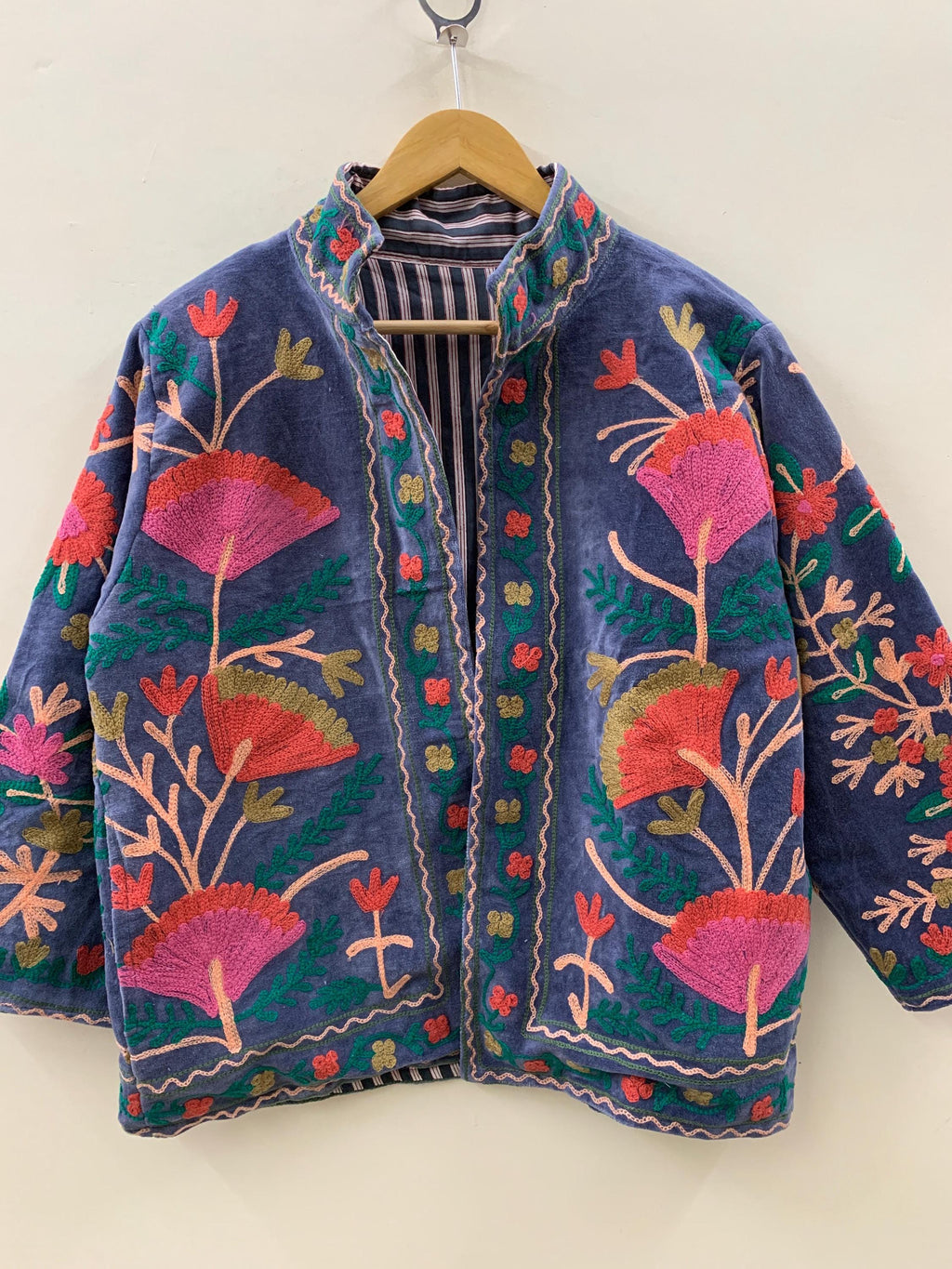 Green Velvet Suzani Jacket Women | Short Ethnic Bomber Jacket | Vintage Button Winter Coat | Boho Festival Wear |  Gift for Her