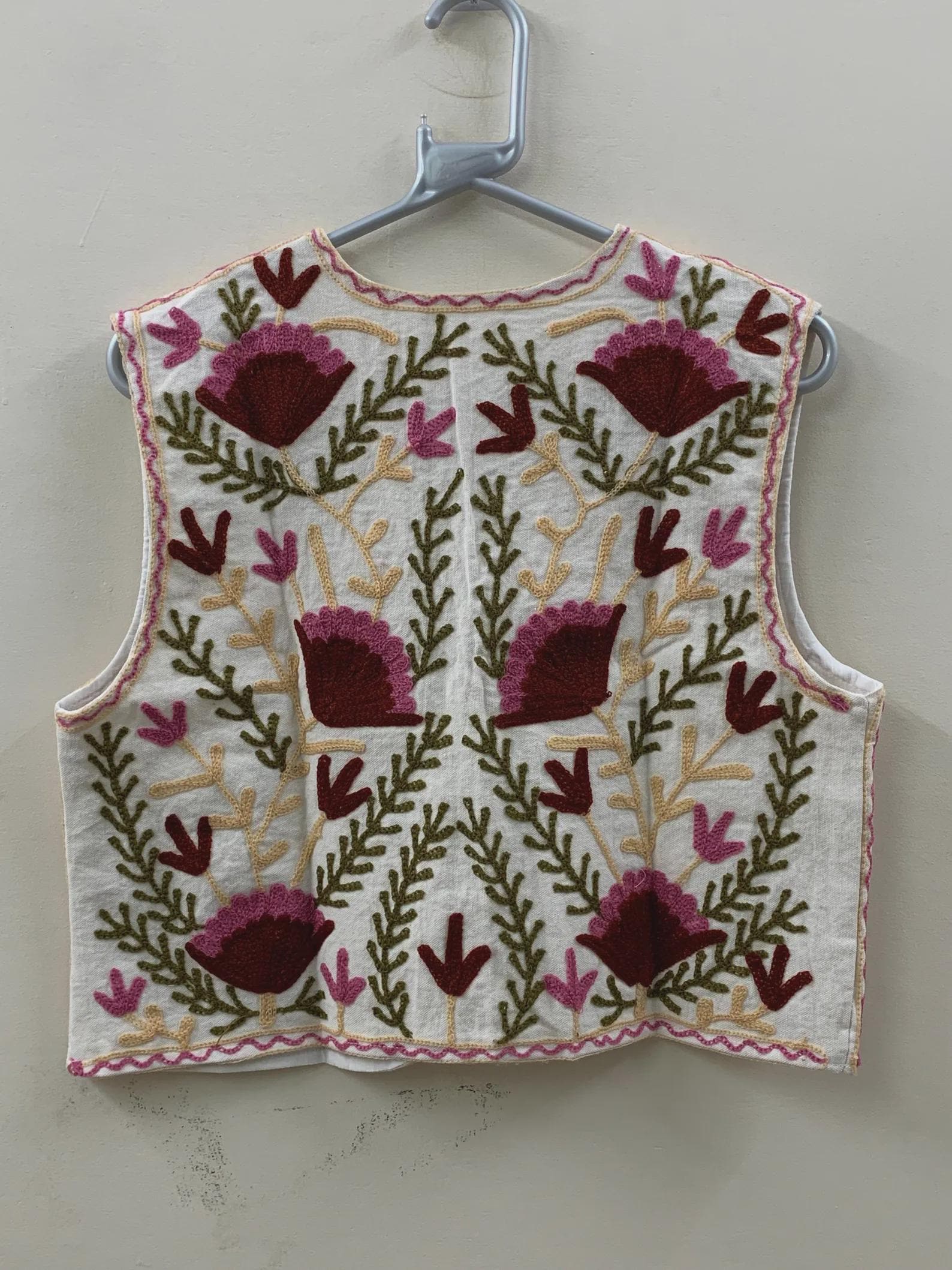 Suzani Boho Vest | Hand-Embroidered Sleeveless Ethnic Jacket | Vintage Festival Clothing | Gift for Her | Handmade Bohemian Layer Vest