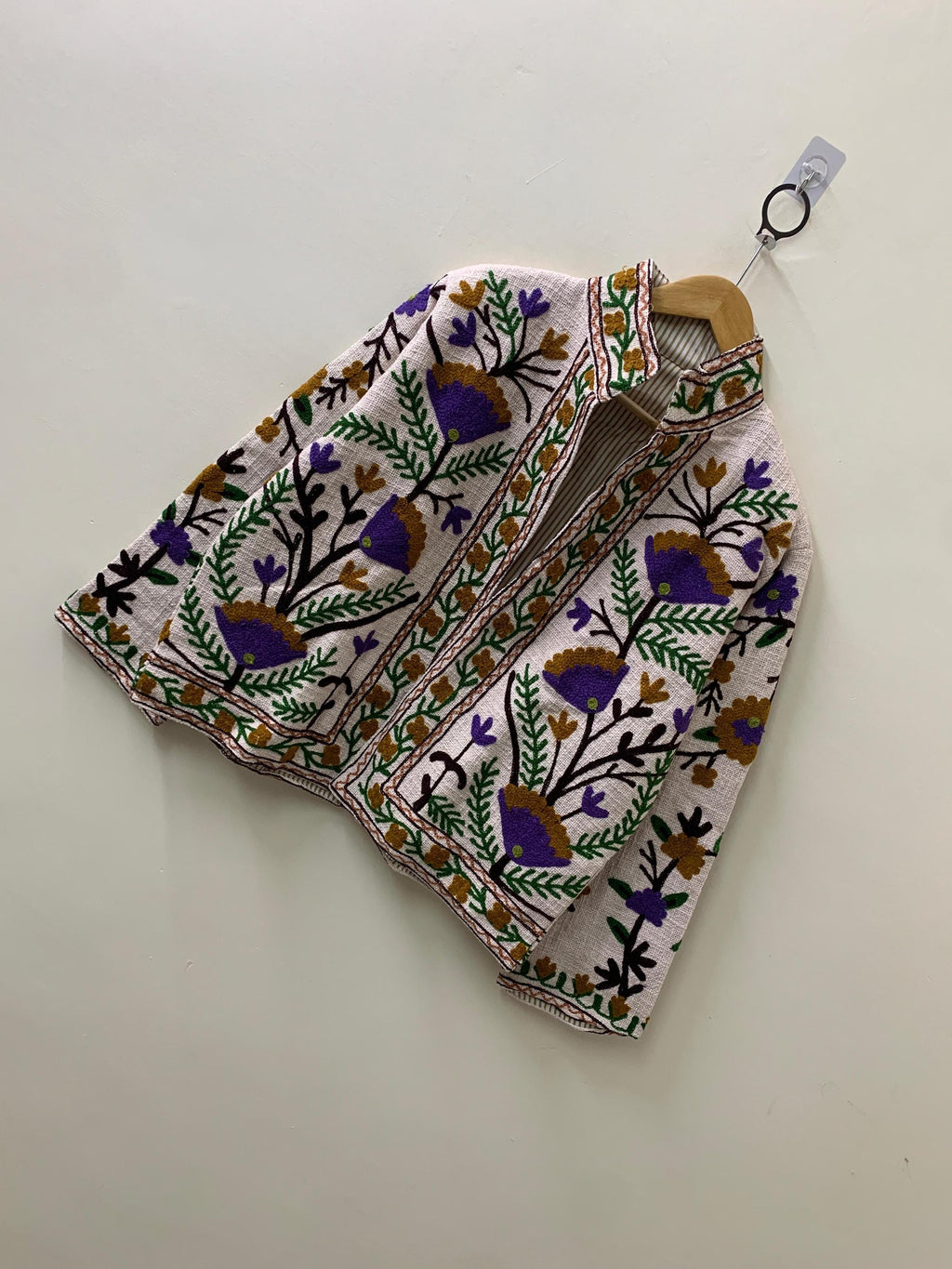 Floral Suzani TNT Fabric Short Boho Jacket | Long Sleeve Button Winter Coat | Short Jacket | Spring Bomber Jacket | Gift For Her | TNT Coat