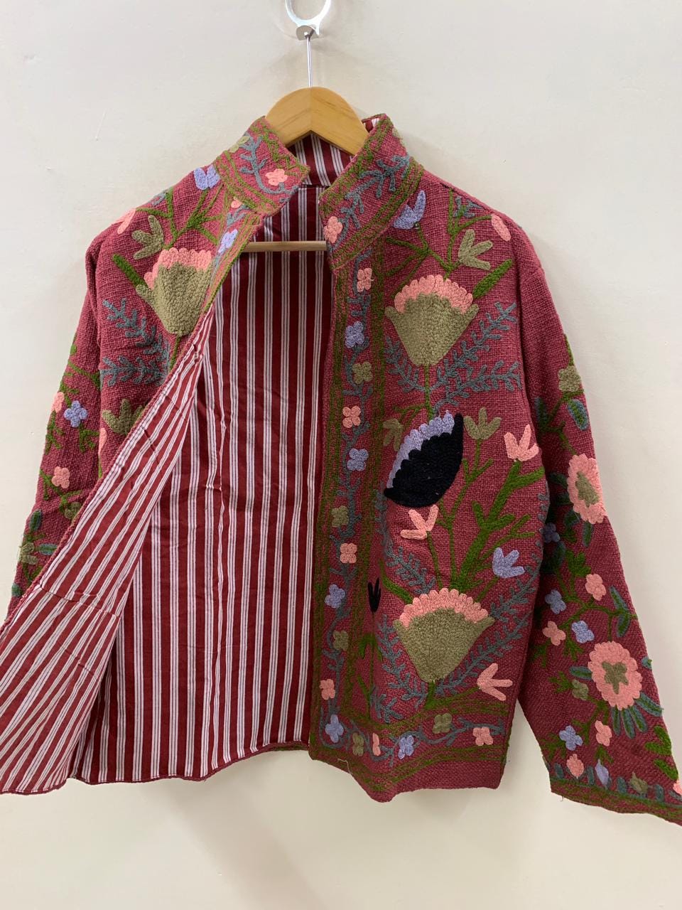 Boho Suzani TNT Fabric Short Spring Jacket | Duster TNT Jacket | Button Winter Outerwear Jacket |Spring Bomber Coat| Gift For Her | TNT Coat