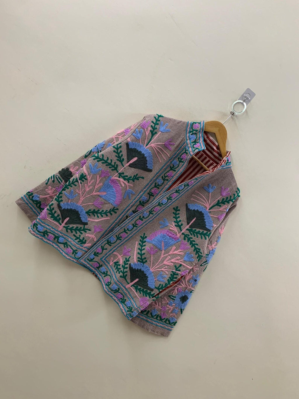 Suzani Embroidered Velvet Winter Jacket | Handmade Short Festival Coat | Ethnic Bohemian Outerwear | Winter Kimono Jacket | Gift For Wife