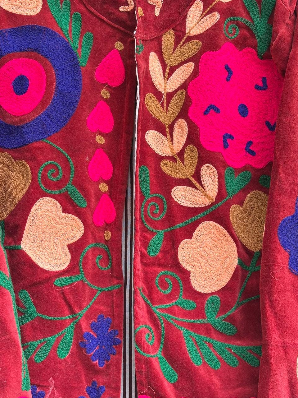 Suzani Velvet Jacket Women | Embroidered Kimono Coat | Boho Vintage Jacket | Warm Winter Outerwear | Handmade Artisan Coat | Gift for Her