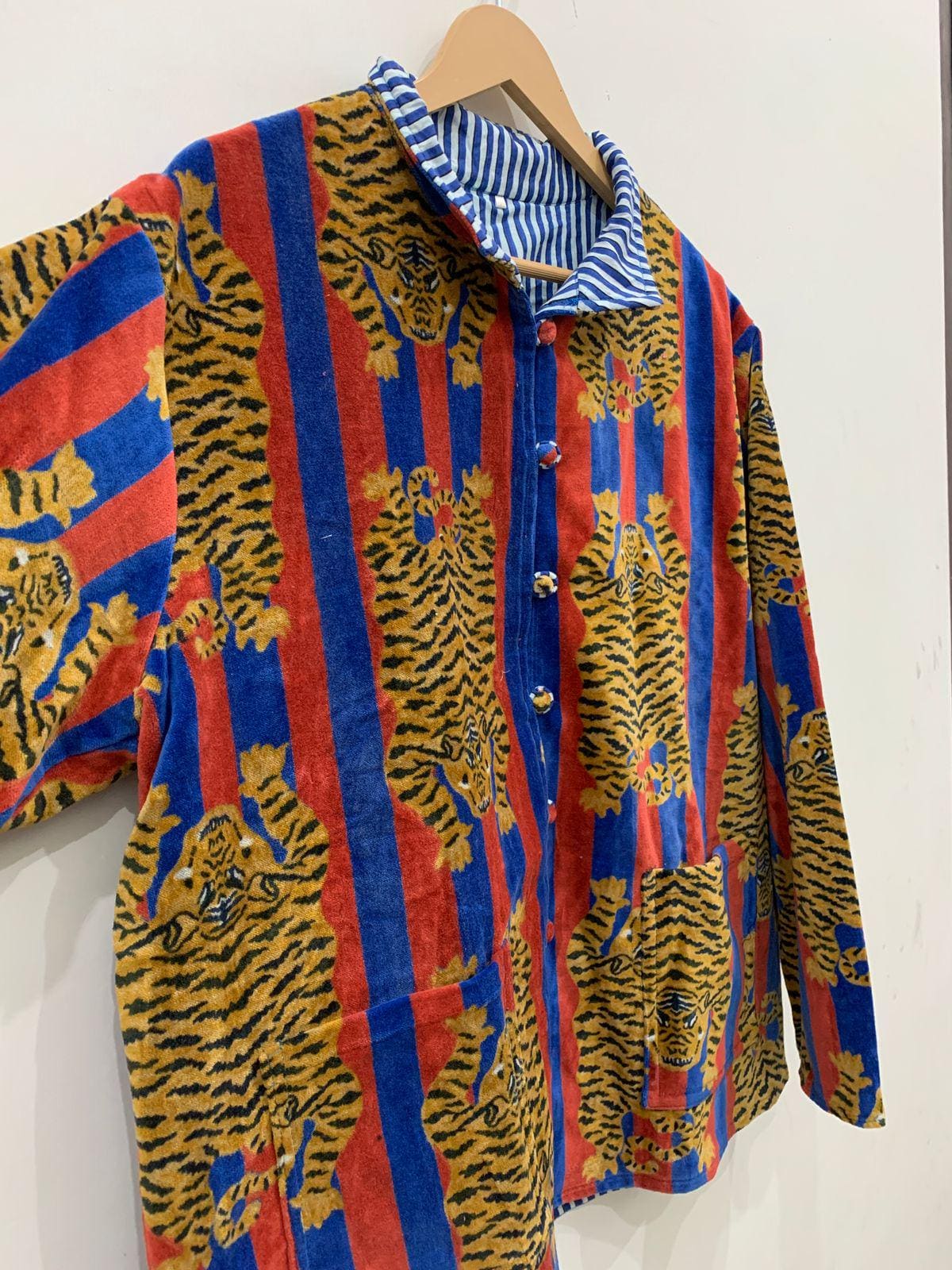 Tiger Print Print Velvet Jacket | Women Front Open Kimono Jacket | Handmade Quilted Jacket New Style, Outerwear, Travel Jacket, Gift For Her