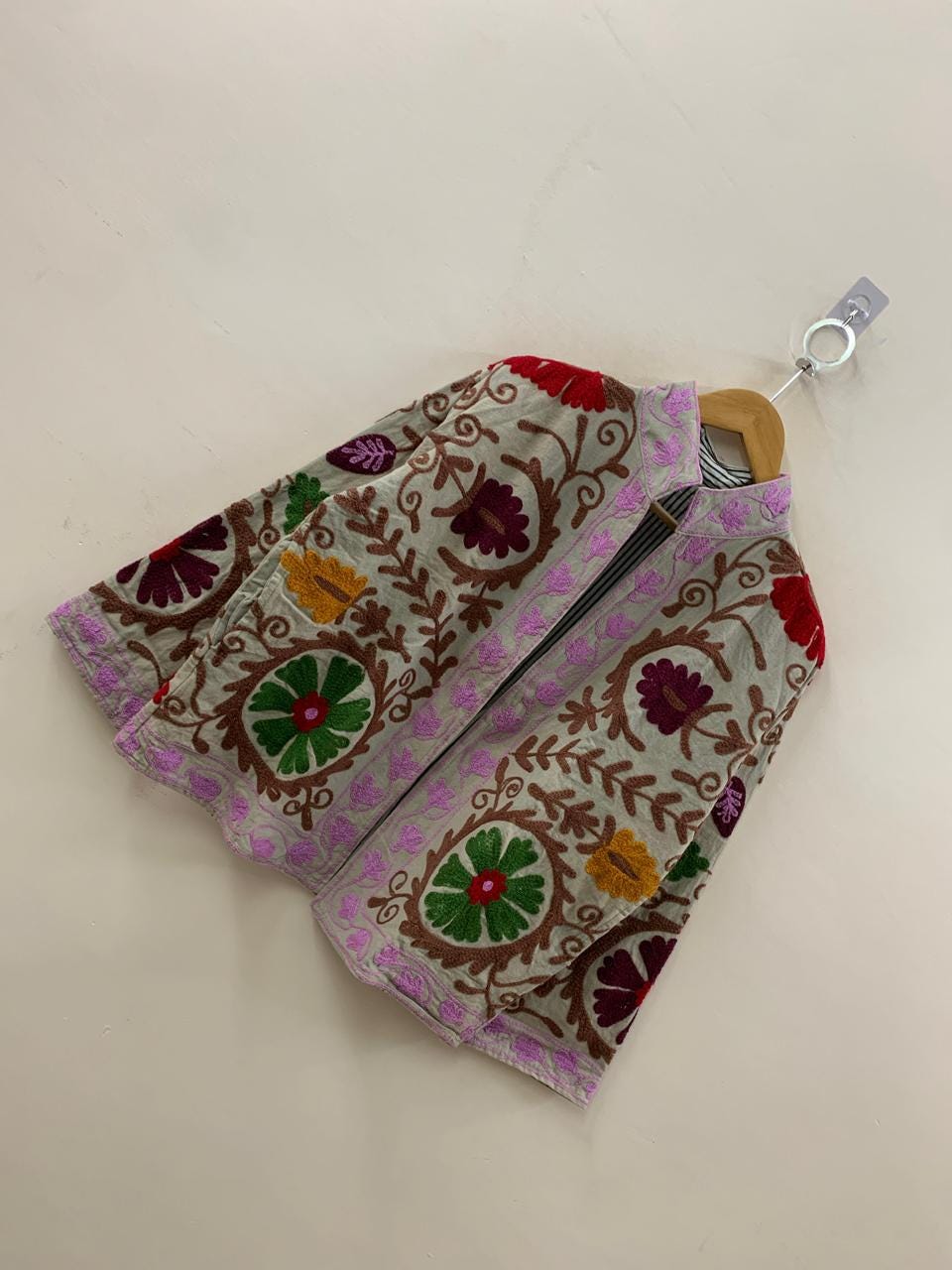 Embroidered Cotton Suzani Short Jacket – Tribal Festival Kimono Jacket |Gift For Her | Duster Jacket | Bomber Chic Coat | Spring Travel Coat