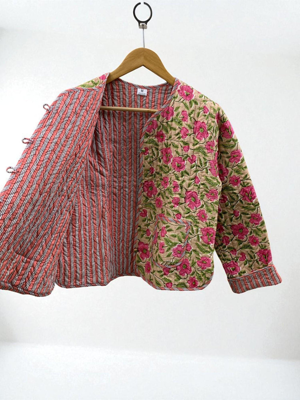 Floral Cotton Quilted Cropped Jacket |Women's Outerwear | Printed Lightweight Cropped Jacket | Spring Jacket |Bomber Jacket | Gift For Her |
