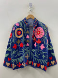 Boho Suzani Velvet Jacket | Hand Embroidered Ethnic Coat | Vintage Bohemian Jacket Women | Winter Warm Outerwear | Gift for Her