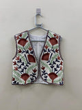Vintage Suzani Embroidered Vest | Handmade Boho Floral Waistcoat | Uzbek Suzani Jacket | Festival Layering Vest | Gift for Her