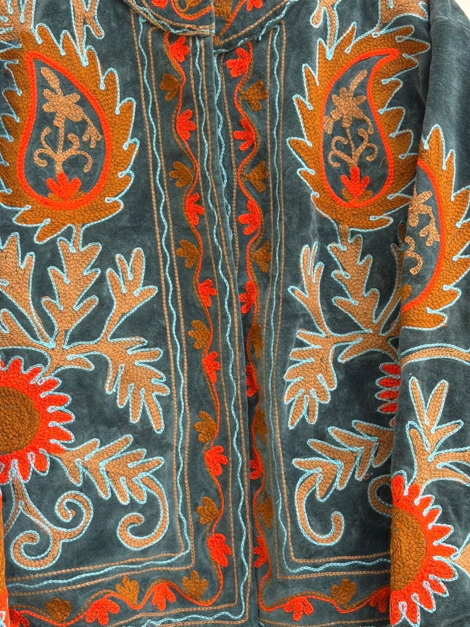 Suzani Velvet Jacket | Embroidered Coat | Traditional Coat | Unisex Kimono Jacket | Warm Winter Coat | Oversize Kimono Jacket | Gift for Her