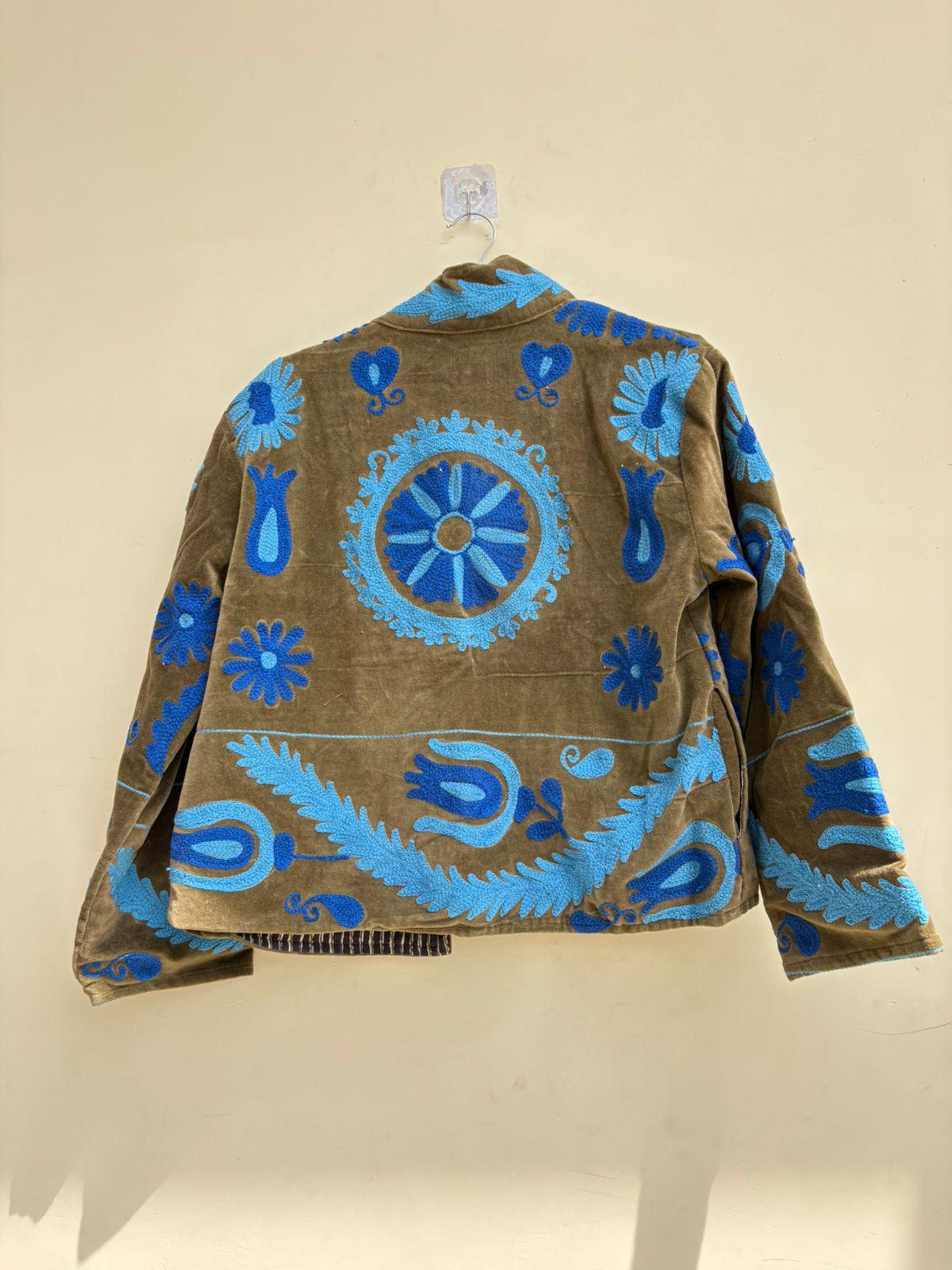 Suzani Velvet Jacket Women | Handmade Embroidered Coat | Boho Kimono Jacket | Vintage Style Winter Coat |Gift for Her |Warm Winter Outerwear
