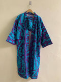 Embroidered Unisex Kimono |Japanese Inspired Kimono Jacket | Purple Cotton Canvas Robe | Handmade Boho Duster | Beach Cover Up |Gift for Her