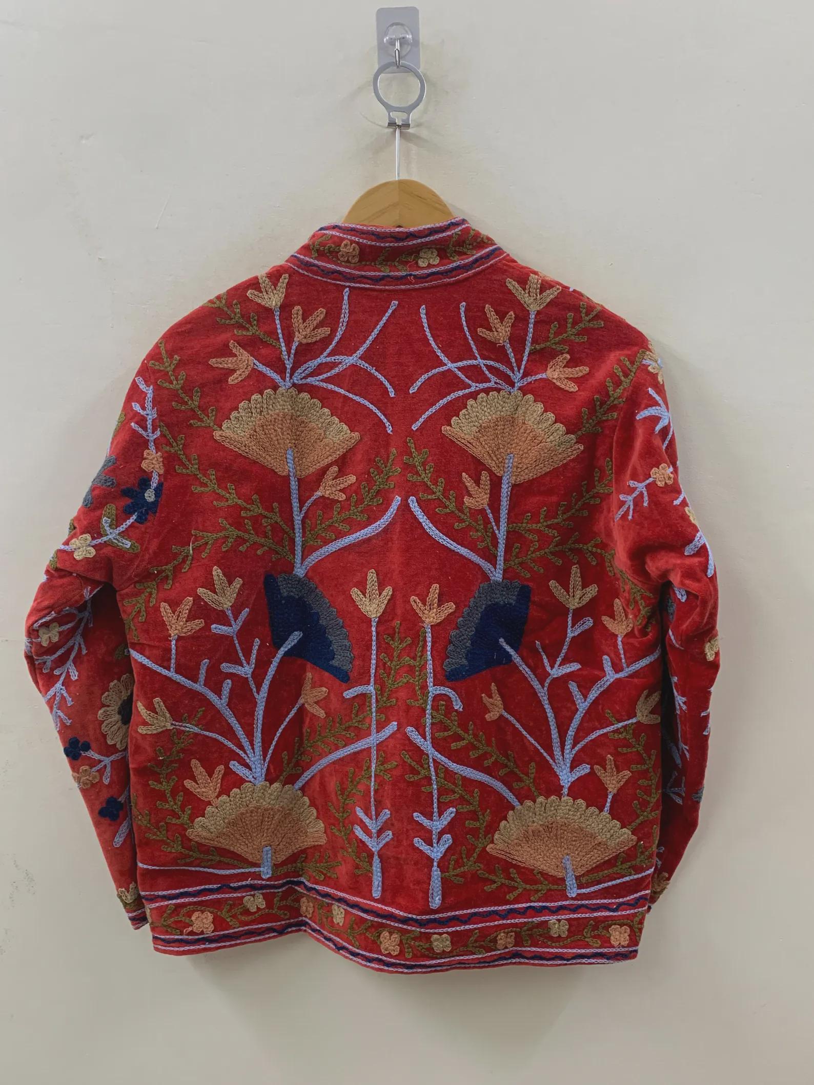 Luxurious Embroidery Suzani Velvet Winter Jacket, Suzani Floral Coat, Unisex Bomber Jacket, Winter Jacket, Women's Coat, Duster Boho Jacket