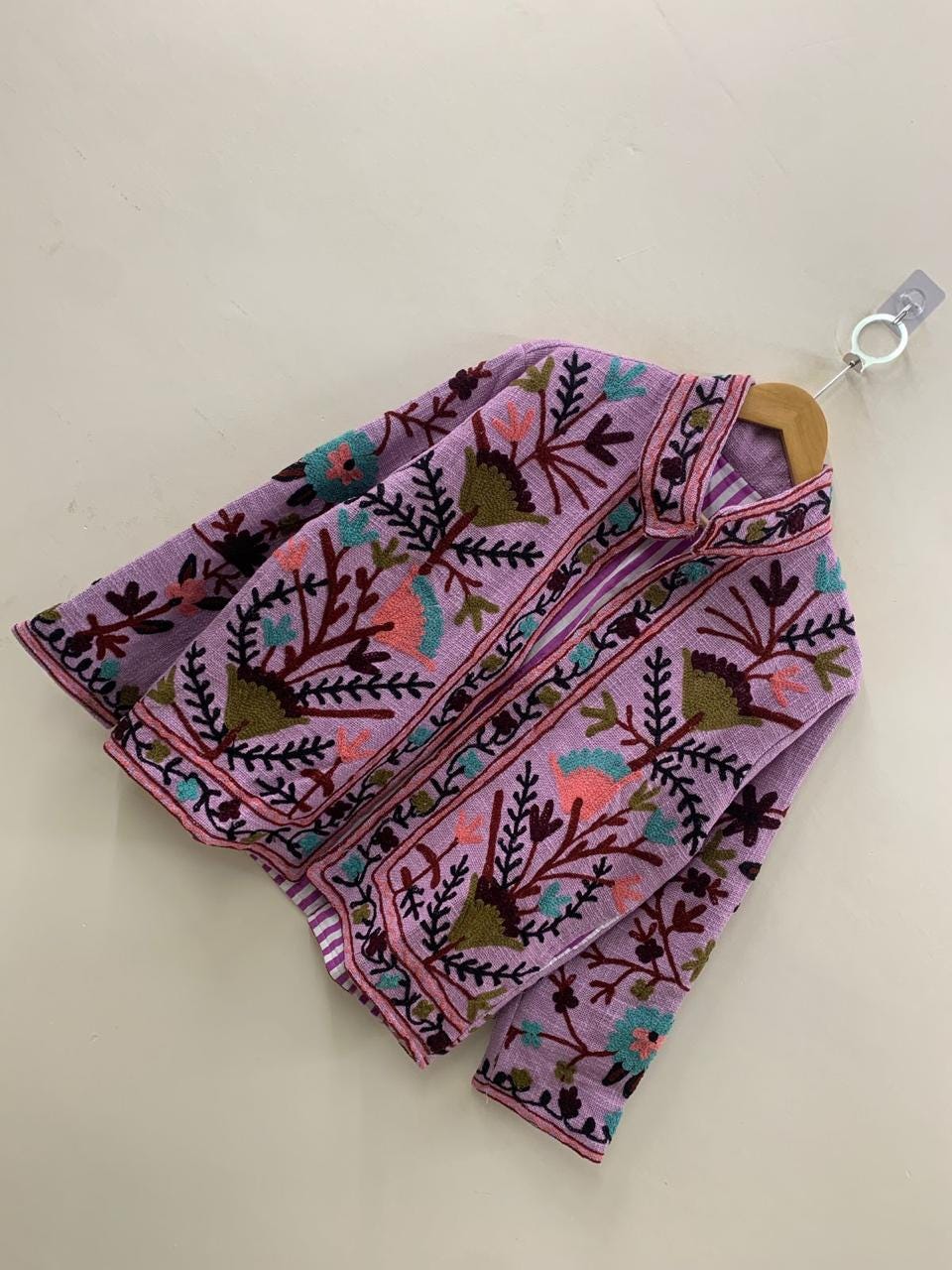 Handmade TNT Fabric Suzani Jacket | Boho Short Coat | Suzani Embroidery Winter Jacket | Women's Duster Coat | Gift for Her