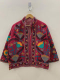 Boho Suzani Velvet Kimono Jacket | Hand Embroidered Short Coat | Vintage Ethnic Wear | Cropped Jacket | Winter Outfit | Gift for Her