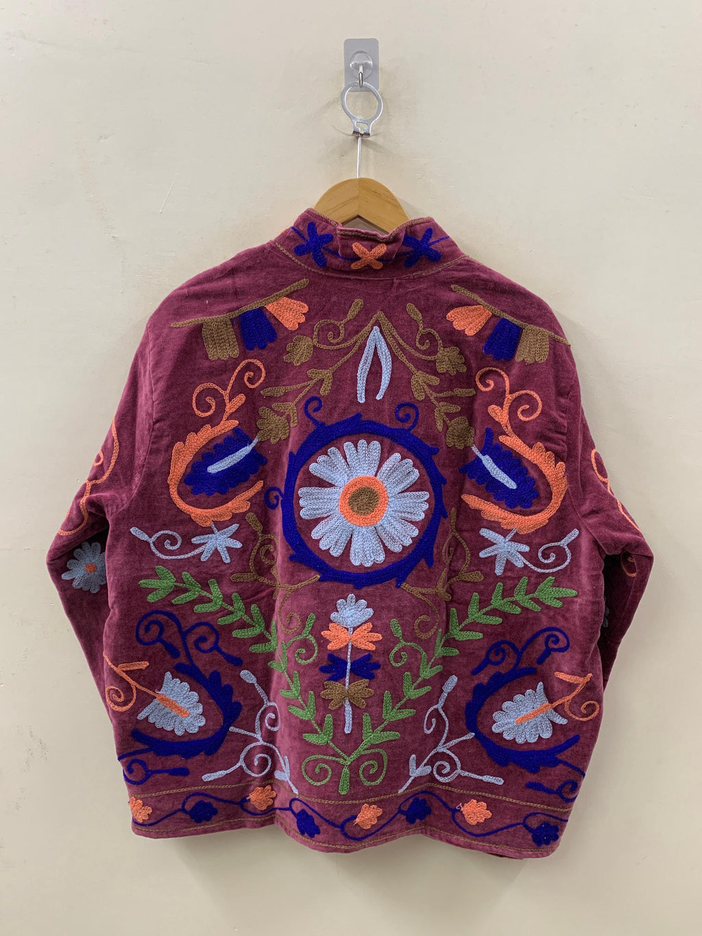 Luxurious Embroidery Suzani Velvet Winter Jacket | Suzani Floral Coat | Unisex Bomber Jacket | Winter Jacket | Traditional Suzani Coat