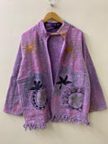 Ethnic Suzani Embroidered Cotton Kimono Throw | Bohemian Tribal Shrug | Spring Festival Coat | Long Duster Jacket Outerwear