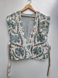 Handmade Unisex Suzani Velvet Vest | Boho Festival Waistcoat with Belt | Ethnic Sleeveless Bohemian Jacket Vest