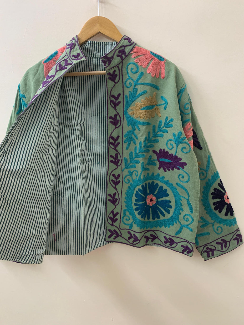 Winter Suzani Jacket | Cotton Embroidered Coat | Ethnic Vintage Outerwear | Boho Chic Jacket | Handmade Suzani Coat | Gift For Her