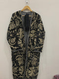 Long Boho Suzani Robe | Ethnic Embroidered Kimono Coat | One of a Kind Vintage Duster | Bohemian Festival Wear | Gift For Her | Duster Robe