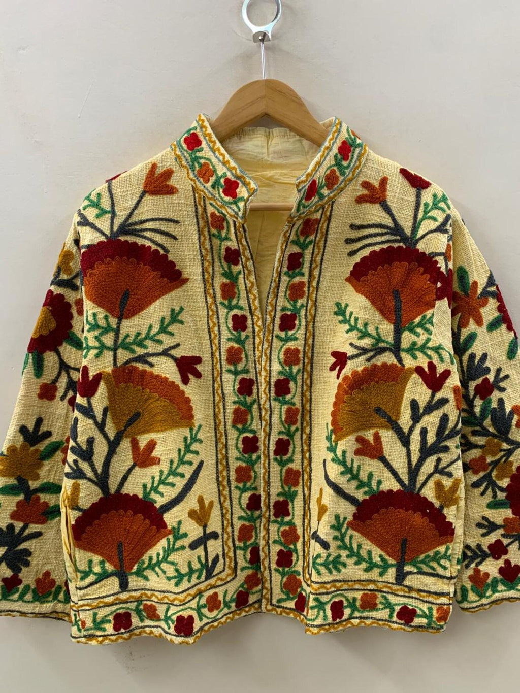 Handmade Suzani Embroidered Jacket – Vintage Uzbek Boho Coat
