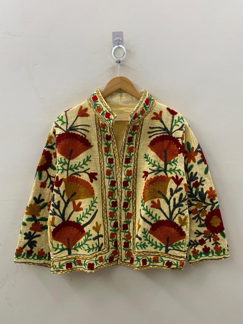 Handmade Suzani Embroidered Jacket – Vintage Uzbek Boho Coat