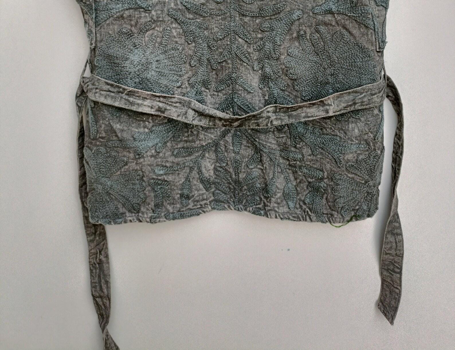 Handmade Velvet Suzani Embroidered Vest with Belt | Unisex Boho Festival Waistcoat | Ethnic Sleeveless Bohemian Jacket | Gypsy Style Vest