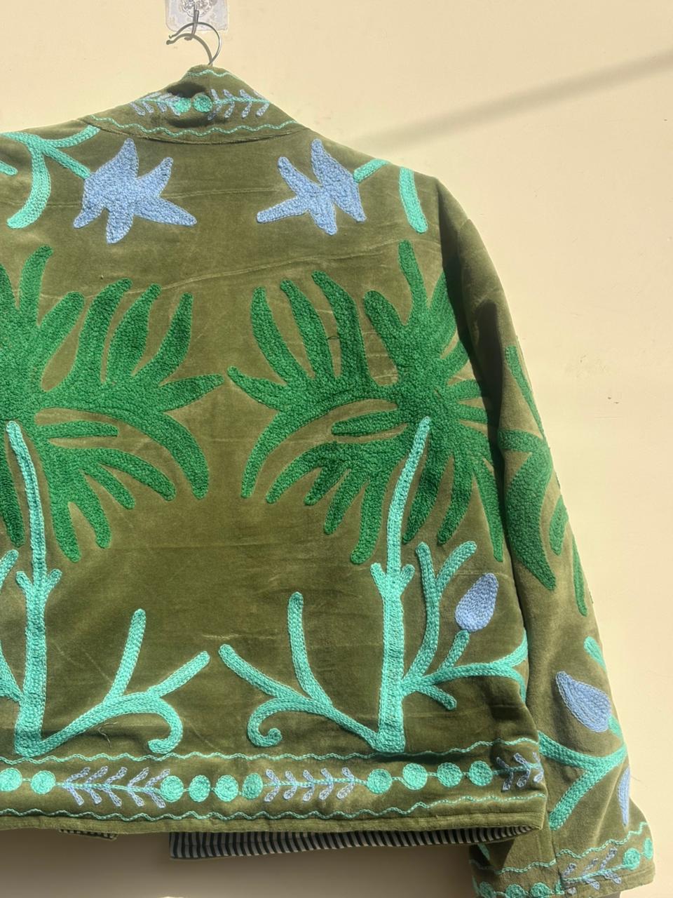 Suzani Velvet Jacket | Embroidered Coat | Traditional Coat | Unisex Jacket | Warm Winter Outerwear | Gift for Her | Bohemian Outerwear