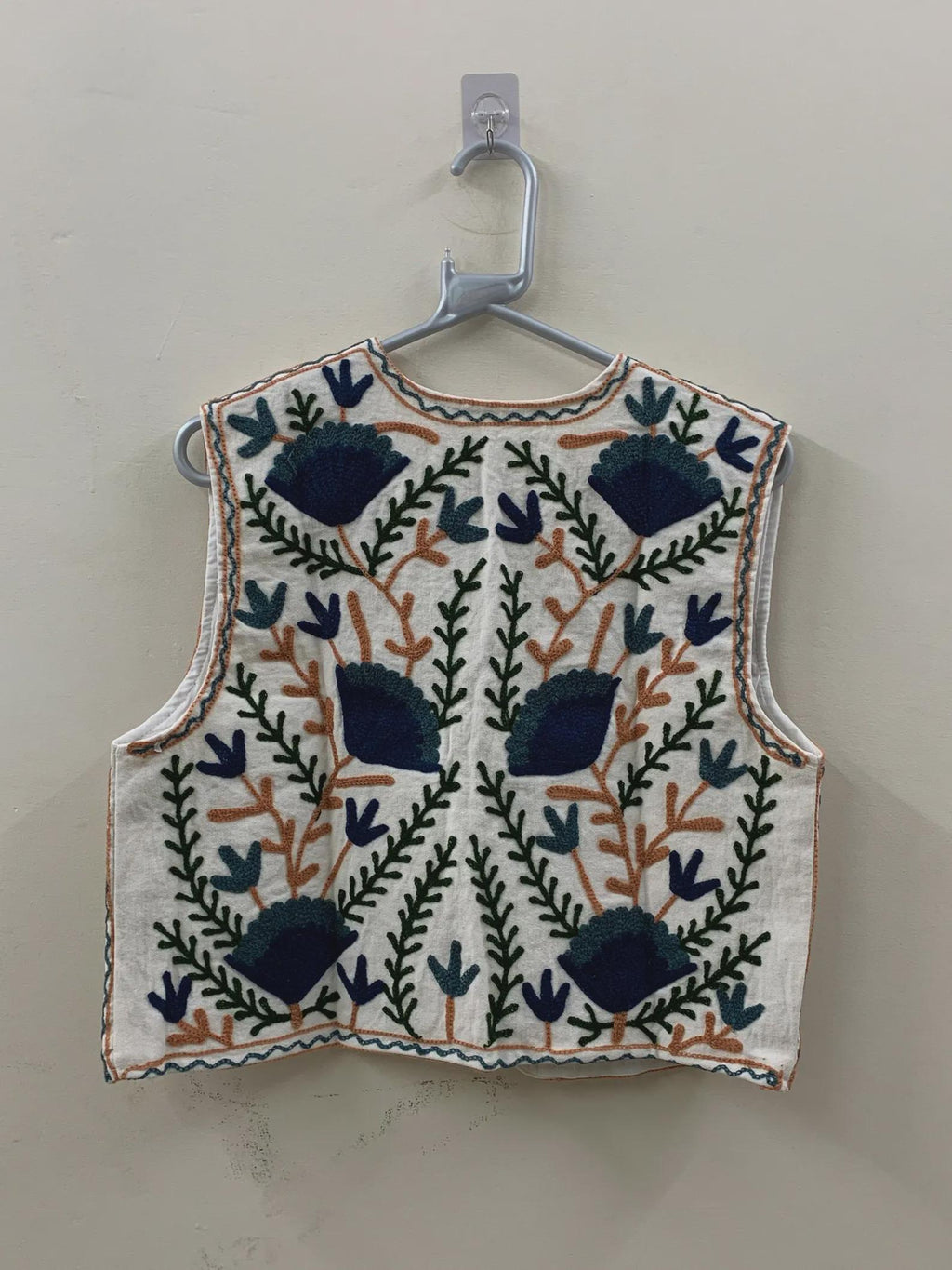 Boho Suzani Embroidered Vest | Handmade Floral Cotton Waistcoat | Vintage Ethnic Suzani Jacket | Festival Bohemian Vest | Gift for Her