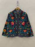 Suzani Velvet Jacket Women | Floral Embroidered Jacket | Winter Kimono Coat | Warm Winter Outerwear | Gift for Her