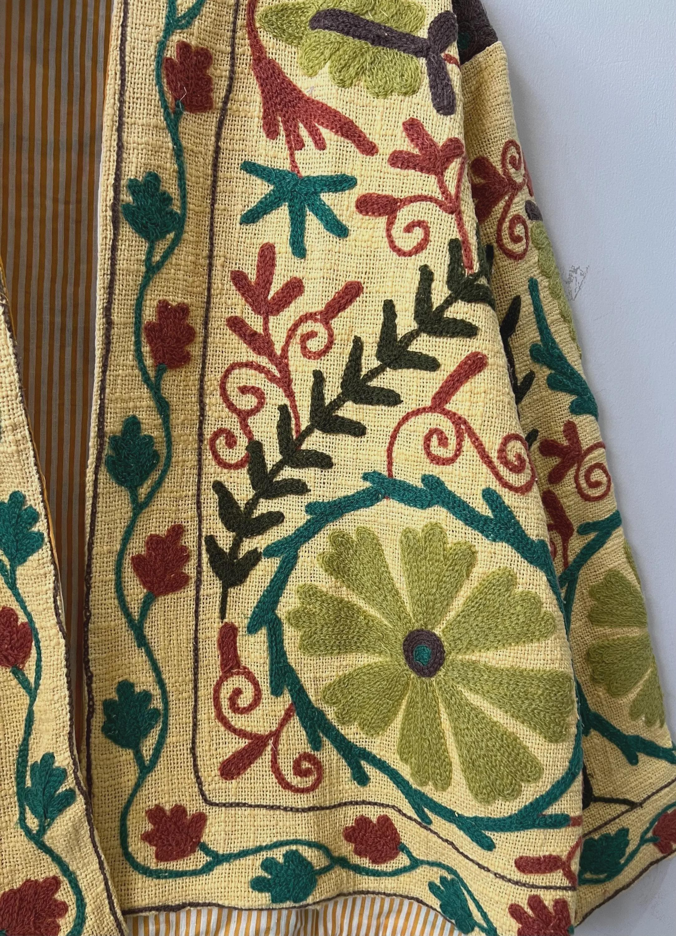 Handmade Suzani Jacket TNT | Uzbek Embroidered Coat | Short Kimono Jacket | Vintage Boho Outerwear | Winter Statement Jacket | Gift for Her