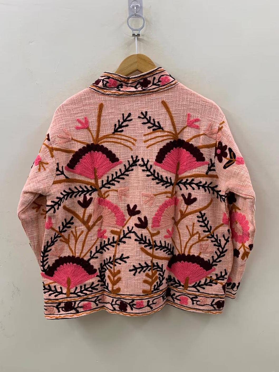Handmade Soft TNT Fabric Suzani Jacket: Modern Short Chic Coat | Gift For Her