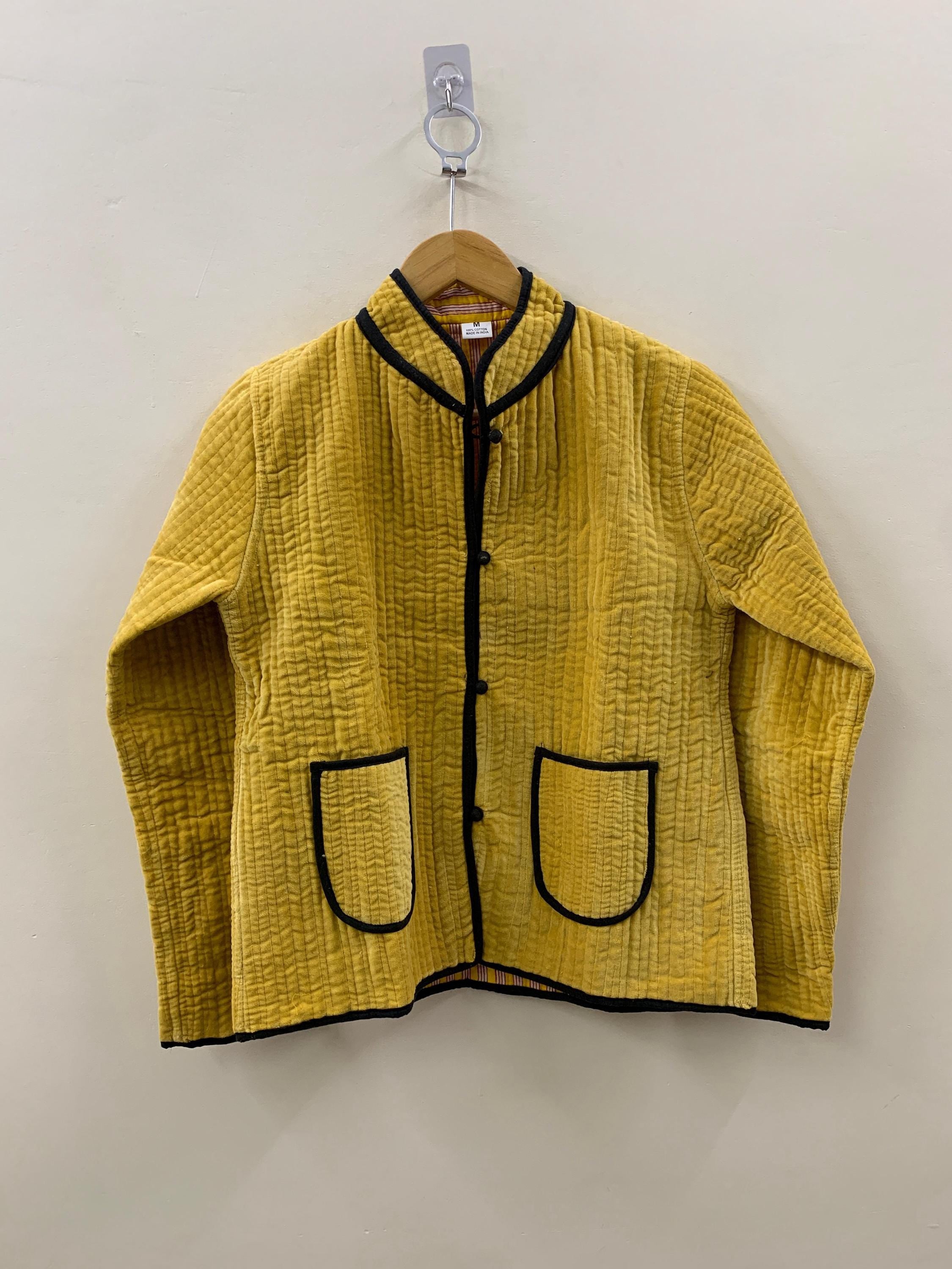 Women's Quilted Velvet Solid Jacket | Quilted Front Open Jacket | Velvet Short Vintage Blazer | Winter Wear Bomber Coat | Duster Jacket