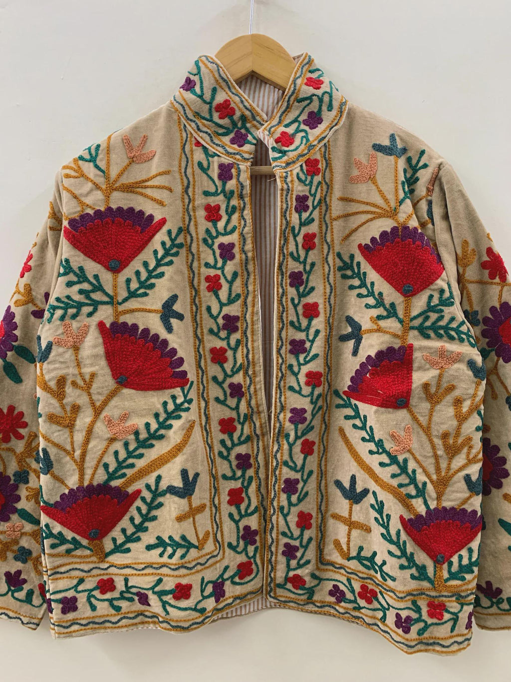 Velvet Embroidery Suzani Jacket | Indian Style Boho Coat | Unisex Bridesmaid Gift | Winter Jacket | Kimono Robe, Duster Jacket, Gift For Her