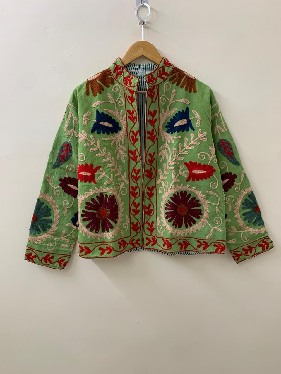 Suzani Embroidery Velvet Jacket | Traditional Oversized Jacket  | Boho Coat | Winter Outerwear | Ethnic Clothing Jacket  | Gift for Her