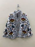 Floral Suzani Velvet Short Jacket – Boho Embroidered Coat- Winter Coat - Uzbek Travel Jacket, Vintage Jacket Style Outerwear -Street Jacket