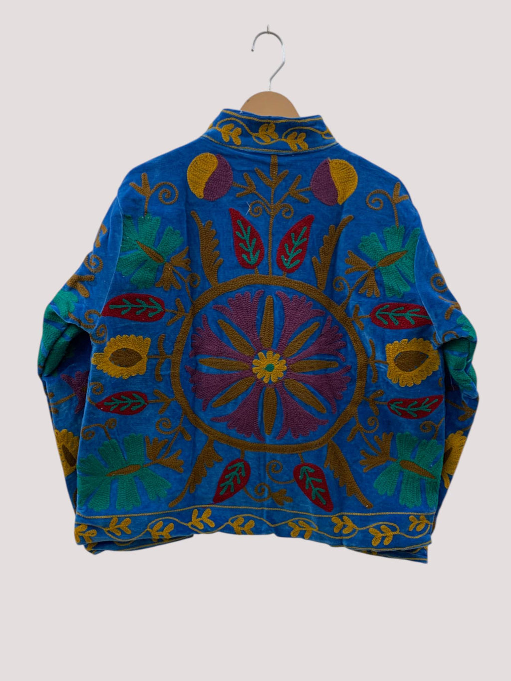 Suzani Velvet Short Jacket | Indian Suzani Embroidery Jacket | Winter Wear Women's Jacket Coat | Suzani Coat | Gift For Her |Duster Jacket