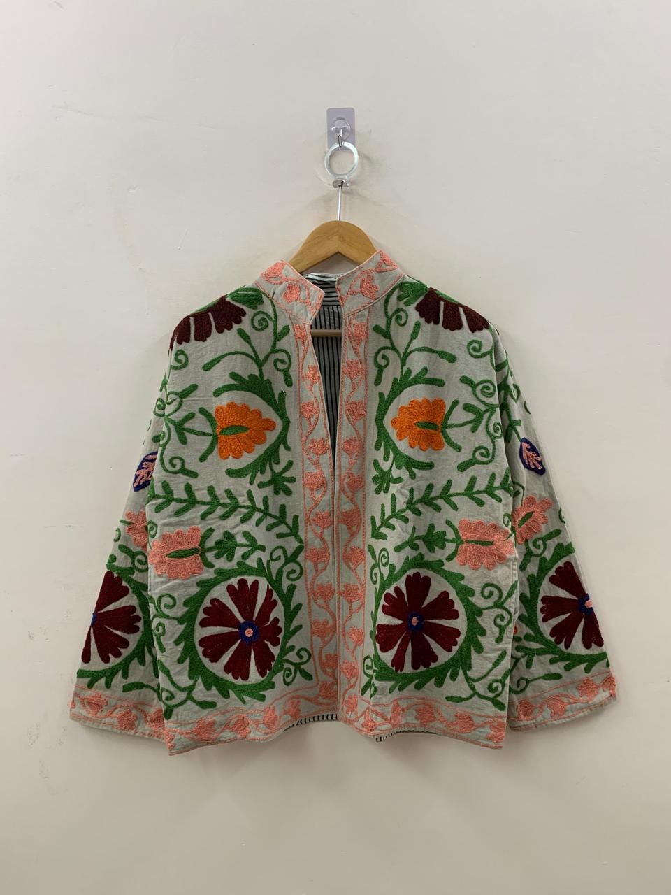 Winter Suzani Jacket | Ethnic Vintage Outerwear | Embroidered Velvet Coat | Boho Chic Jacket | Handmade Suzani Coat | Gift For Her