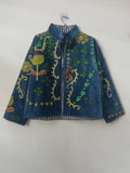 Bohemian Velvet Suzani Embroidered Coat | Floral Statement Jacket | Ethnic Duster Outerwear | Bomber Style Jacket |Gift For her