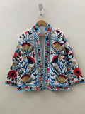 Suzani Embroidered Jacket TNT | Uzbek Kimono Jacket | Short Boho Coat | Vintage Style Jacket | Winter Outerwear | Gift for Her
