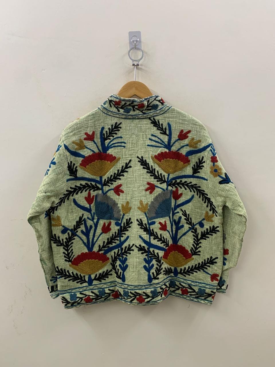Green TNT Fabric Suzani Jacket | Street Jacket | Gift For Her| Suzani Embroidery Jacket | Winter Wear Coat | Women's Coat | Suzani Jacket