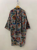Velvet Kimono Robe Boho Style | Paisley Floral Print Lounge Wear | Dressing Gown | Women’s Bohemian Robe | Festival Outfit | Gift for Her